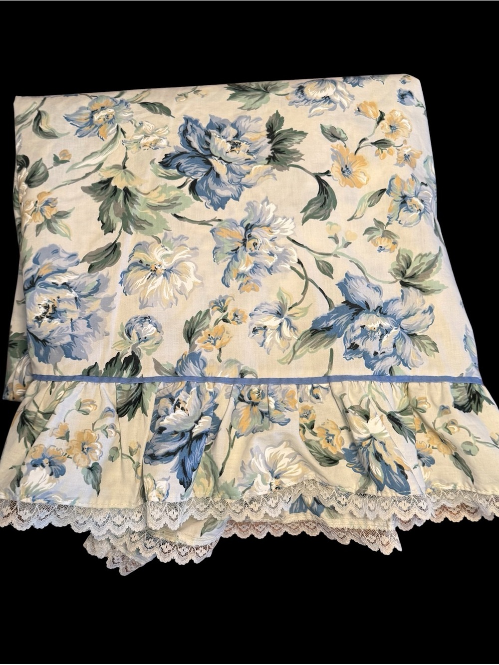 Vintage Springmaid king size floral sheet set ruffle pillowcases Cottagecore - Picture 2 of 13